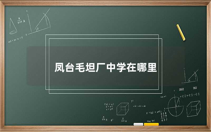 鳳臺(tái)毛坦廠中學(xué)在哪里（鳳臺(tái)毛坦廠中學(xué)的具體位置）