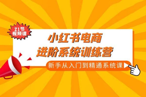 小紅書電商進(jìn)階系統(tǒng)訓(xùn)練營：新手從入門到精通系統(tǒng)課