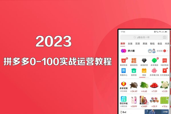 2023年拼多多0-100實(shí)戰(zhàn)運(yùn)營(yíng)教程