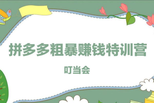 叮當會·拼多多粗暴賺錢特訓營