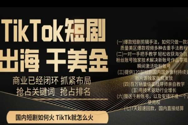 TikTok短劇出海干美金，商業已經閉環抓緊布局，搶占關鍵詞搶占排名