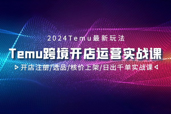 2024年Temu跨境開(kāi)店運(yùn)營(yíng)實(shí)操課，開(kāi)店注冊(cè)/選品/核價(jià)上架/日出千單實(shí)戰(zhàn)課