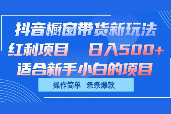 抖音櫥窗帶貨新玩法，單日收益幾張，操作簡單，條條爆款【項目拆解】