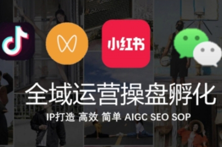 全域運營操盤(抖音+私域+小紅書)，IP打造高效簡單