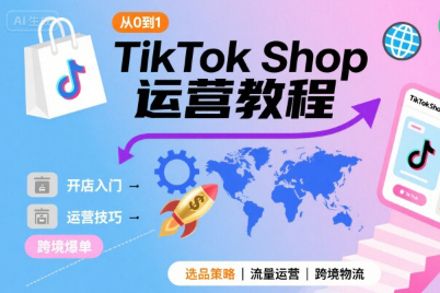 TikTok Shop從0到1運營教程，TikTok跨境電商新手必學課程