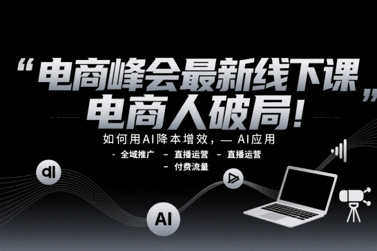 電商峰會最新線下課，電商人破局，如何用AI降本增效，AI應用