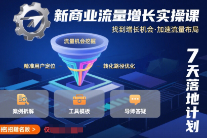 新商業(yè)流量增長(zhǎng)實(shí)操課，找到增長(zhǎng)機(jī)會(huì)，加速流量布局