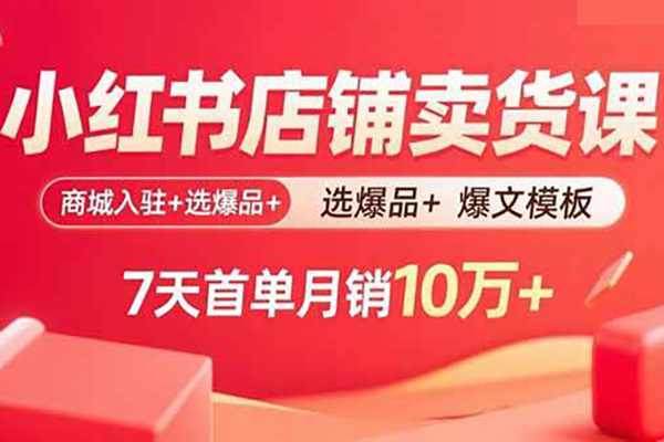小紅書電商掘金課，小紅書電商項(xiàng)目玩法全流程拆解