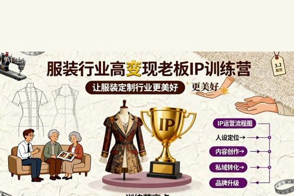 服裝行業(yè)高變現(xiàn)老板IP訓(xùn)練營(yíng)，讓服裝定制行業(yè)更美好