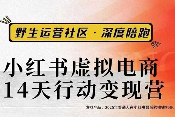 小紅書虛擬電商14天變現(xiàn)訓(xùn)練營3.0，虛擬產(chǎn)品，2025年普通人在小紅書最后的搞錢機(jī)會