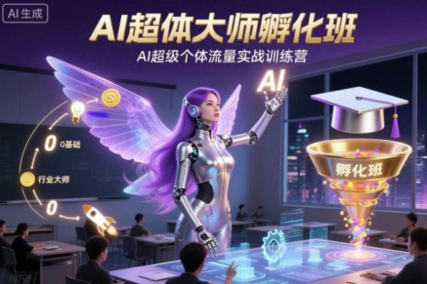 AI超體大師孵化班，AI超級個體流量實戰訓練營